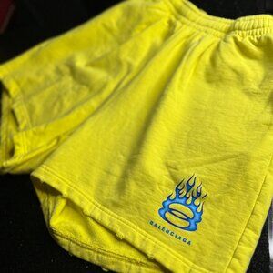 Balenciaga Yellow Burning Unity Shorts